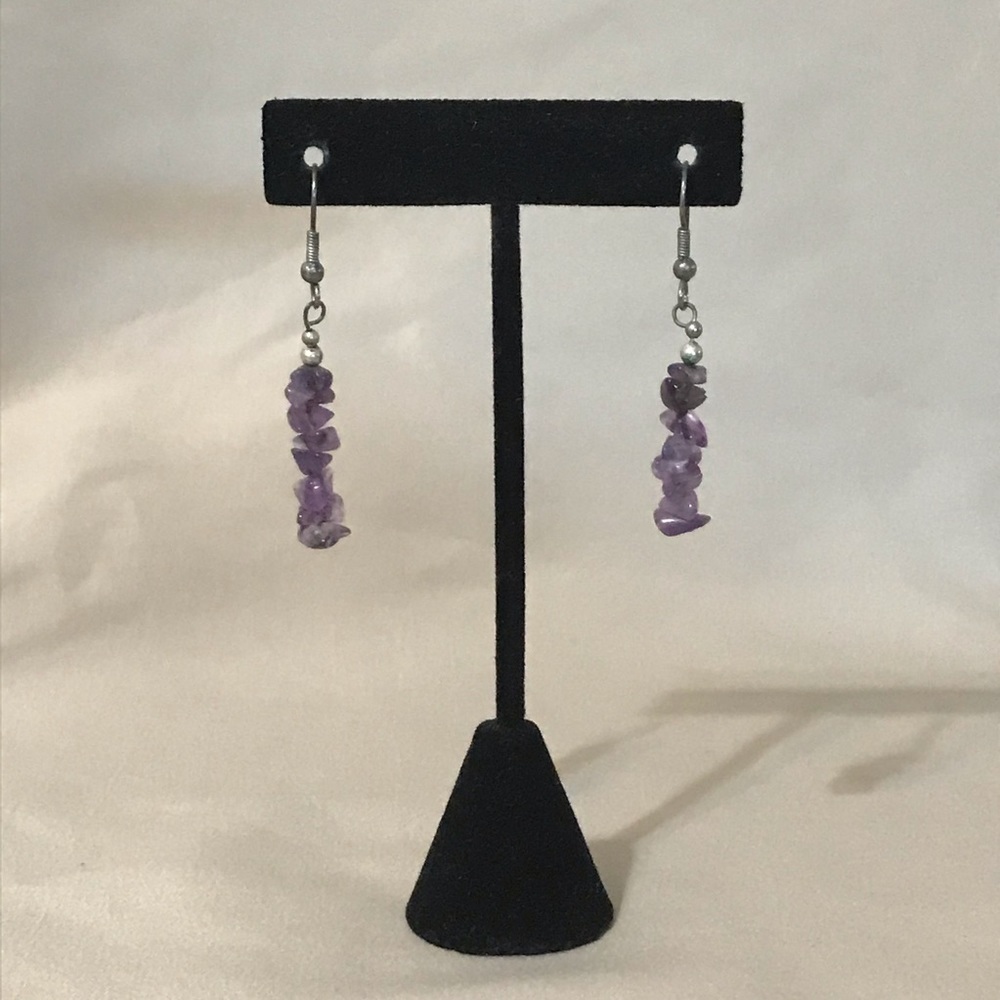Vintage stacked amethyst earrings